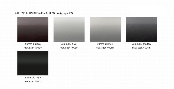 Żaluzja elektryczna ALUMINIOWA 50 mm